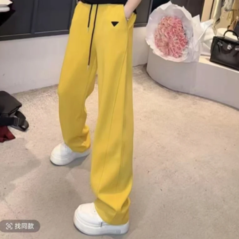 爆款2025春季新款时尚百搭潮流纯色休闲显瘦洋气直筒长裤子韩版