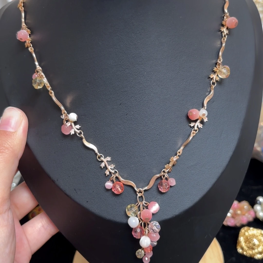 合成碳硅石纯铜项链