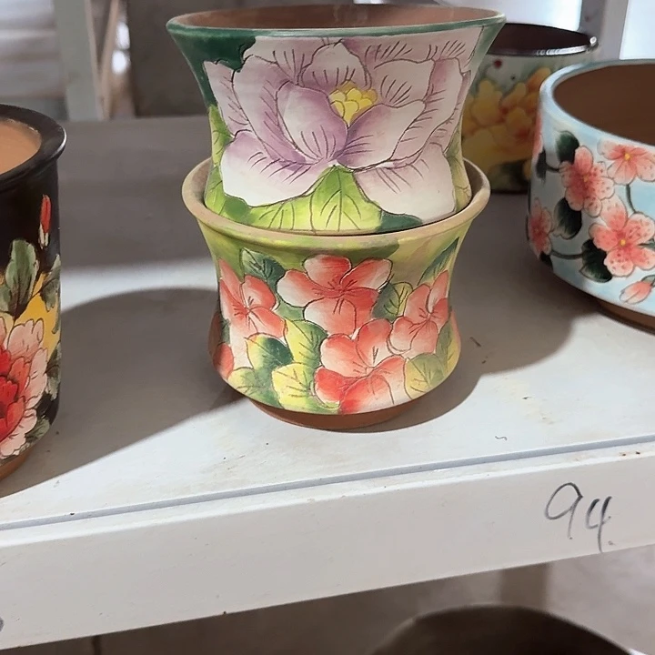 紫砂花盆景德镇陶瓷