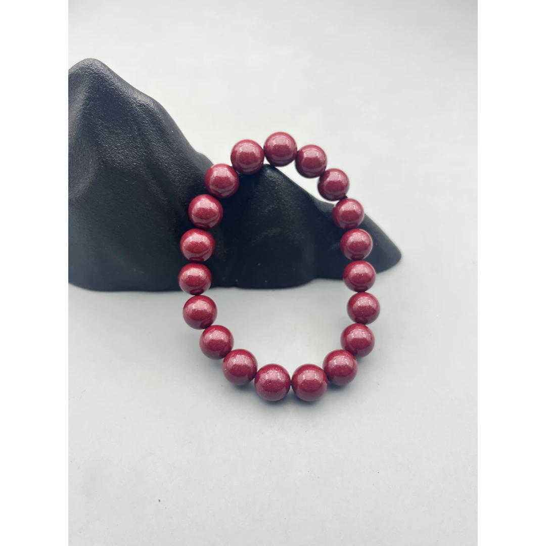 含辰砂工艺品ZJS003-10MM朱砂紫金砂单圈手串