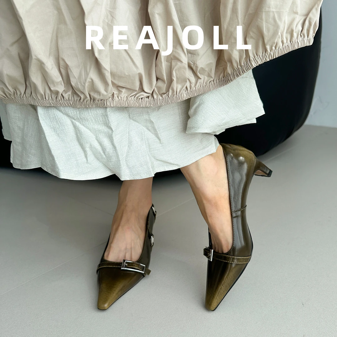 高跟鞋女气质高级不累脚法式皮带扣2025新款配裙子的不累脚单鞋子