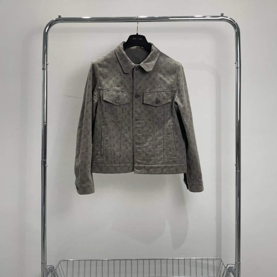 lv louis vuitton 路易威登灰色牛仔夹克尺码48成色试穿 yy00270