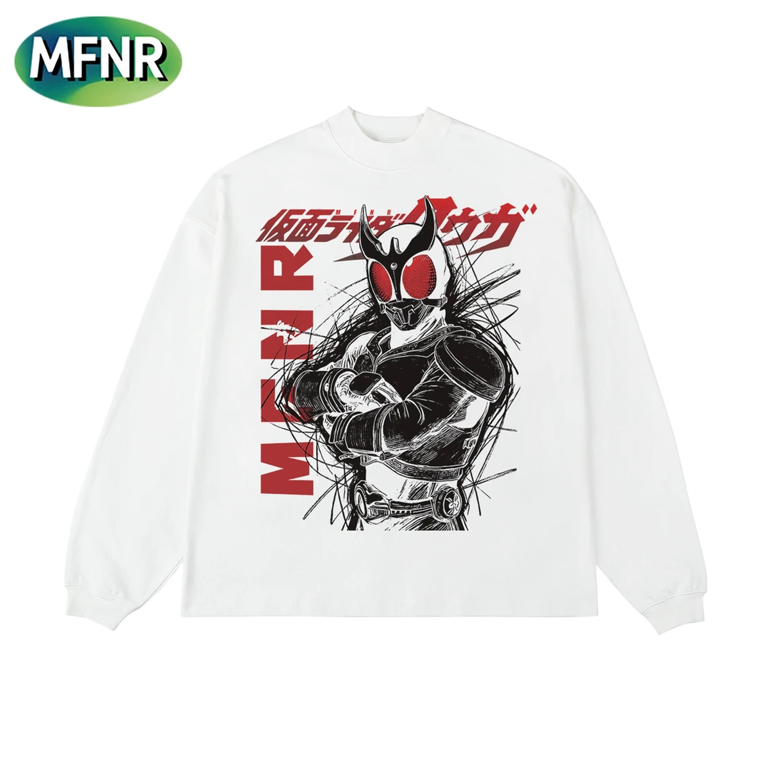 美式街头oversize印花T恤男小众百搭重磅纯棉秋冬打底长袖上衣ins