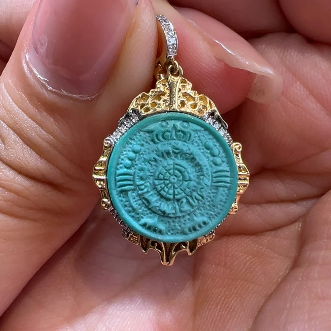 绿松石18K金镶嵌配件