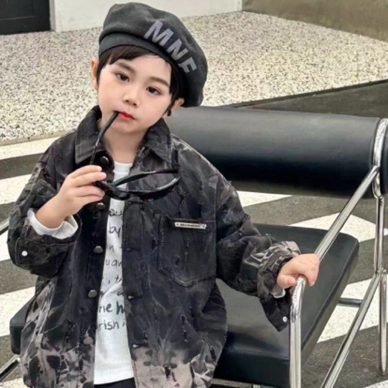 2025韩版春秋牛仔男童外套
