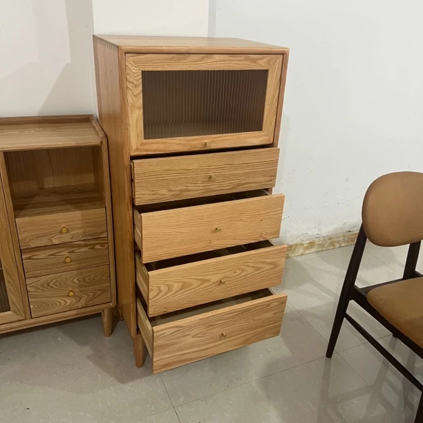 全实木斗柜家用客厅翻门四斗柜杂物储物柜小户型抽屉柜简约现代