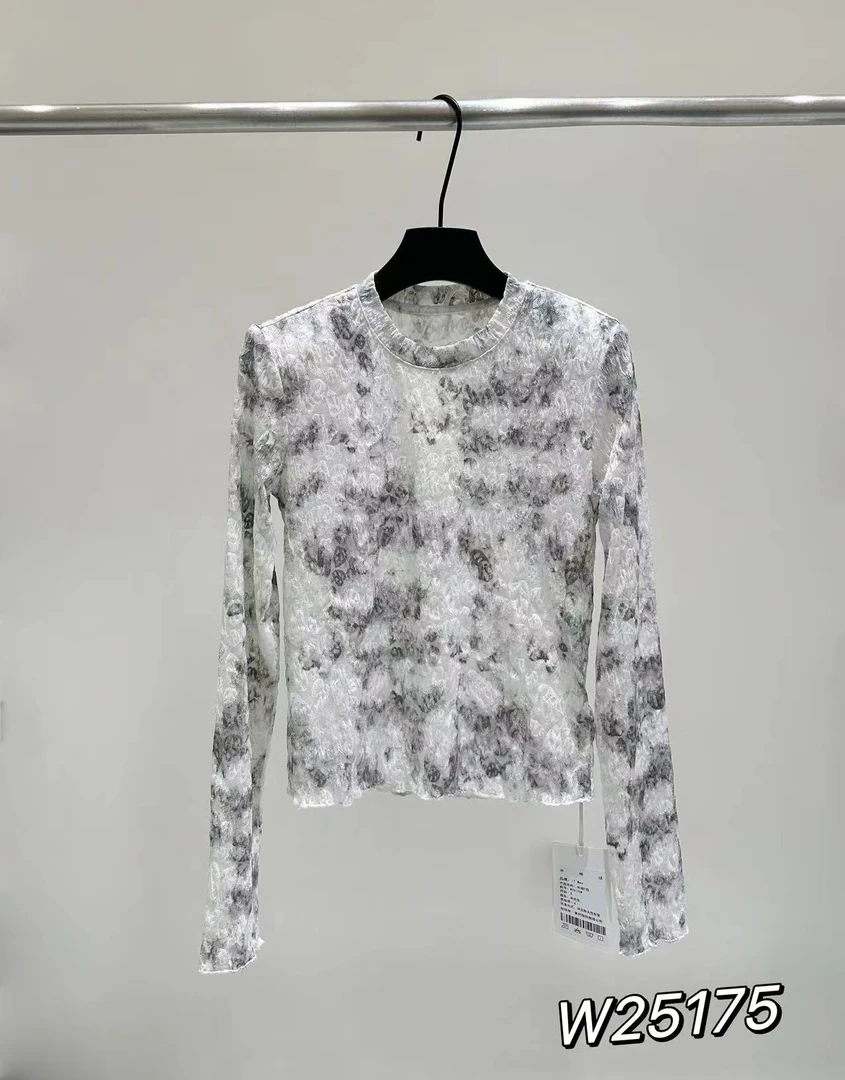 【IT.MAX】短款时尚气质长袖百搭圆领印花T恤W25175