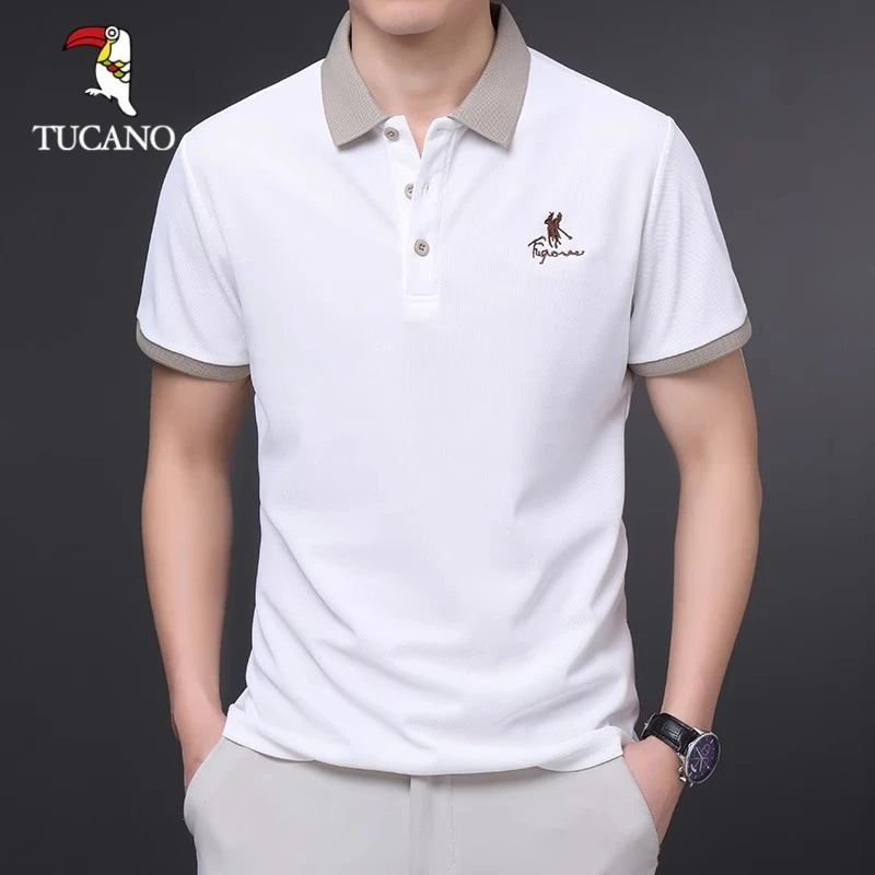 啄木鸟夏季新款翻领polo衫短袖男士时尚洋气高档舒适透气潮流T恤