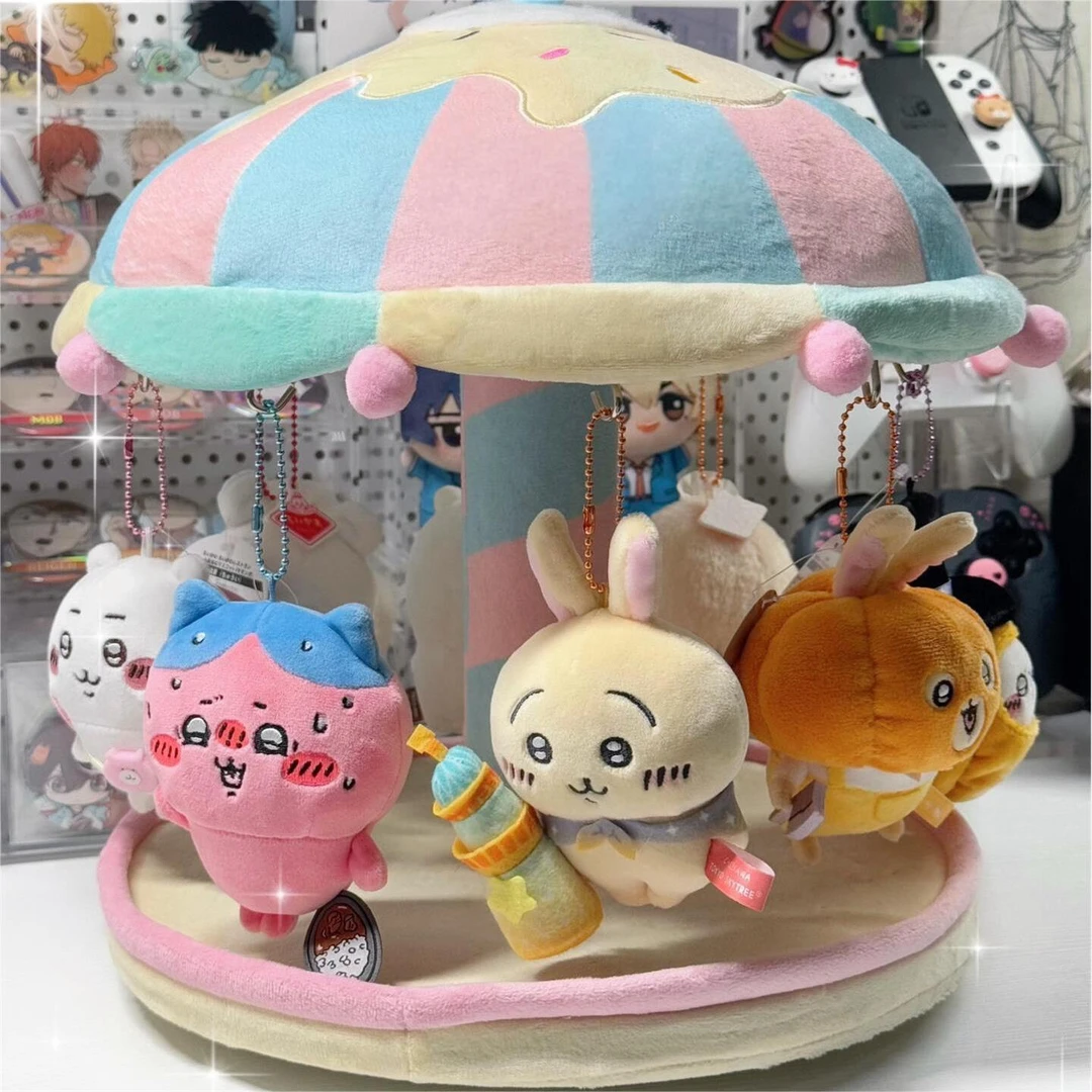 旋转娃娃屋棉花娃娃收纳展示小屋旋转木马毛绒收纳盒儿童节礼物