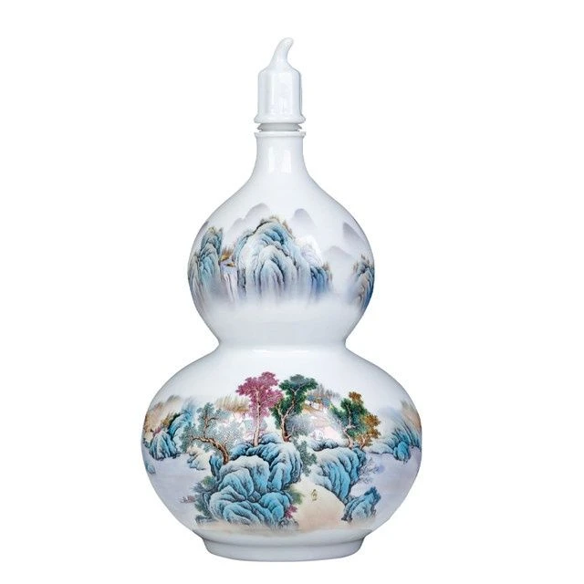 景德镇陶瓷酒壶葫芦密封中式家用装酒10斤大容量泡酒坛仿古空酒