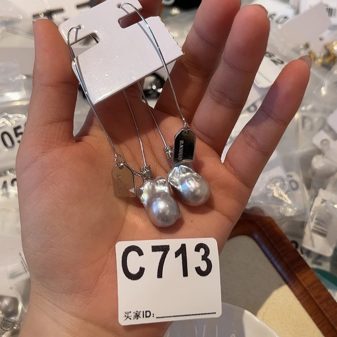 合金淡水珍珠耳饰