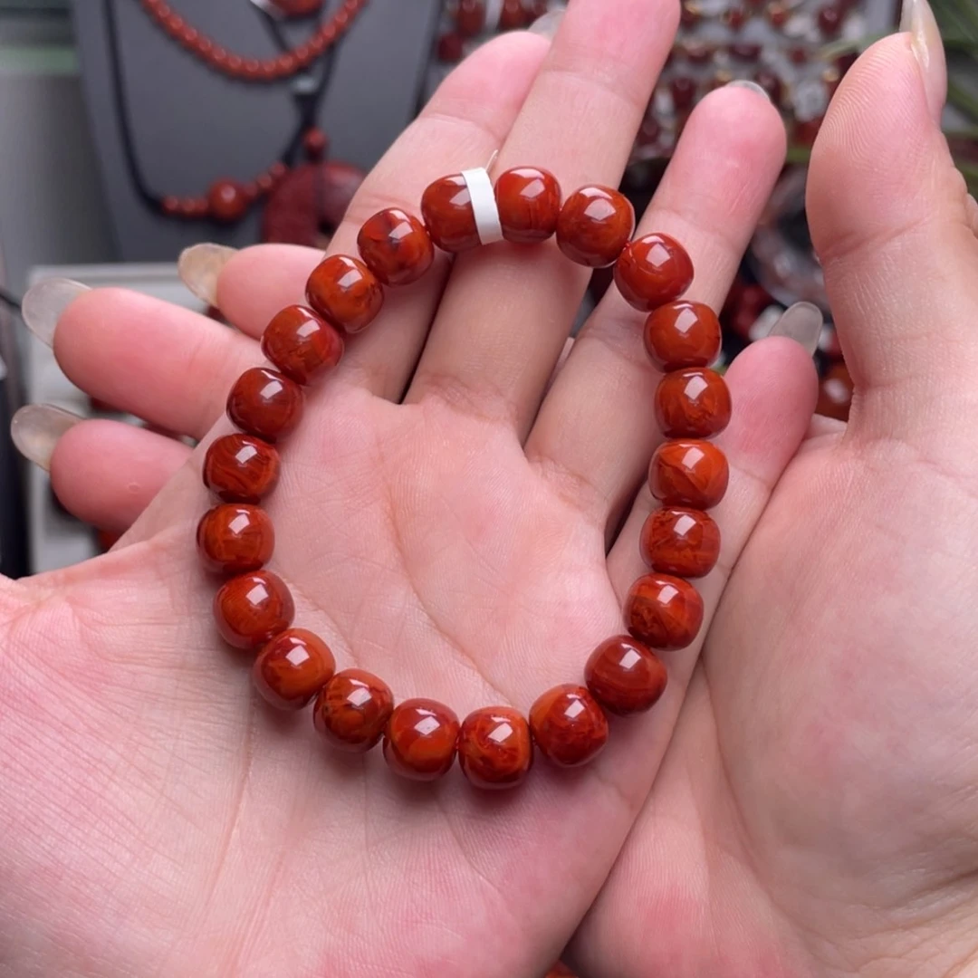 【闪购商品】南红玛瑙9➕高货火焰纹老型手串未镶嵌