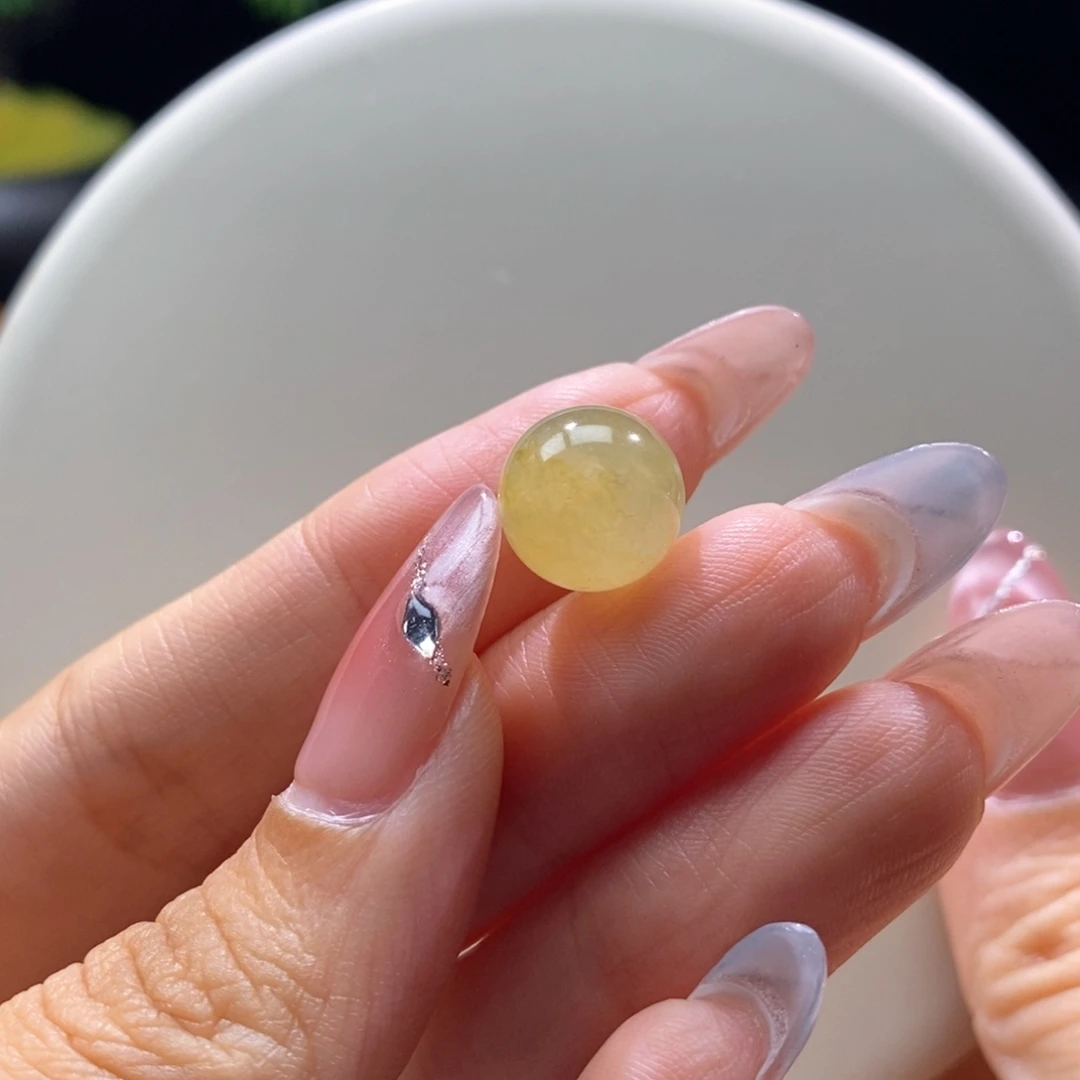 颈饰未镶嵌翡翠翡翠冰橘黄圆珠11.7mm