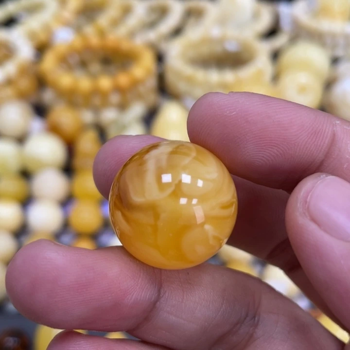 裸石蜜蜡未镶嵌21mm焦皮橘红