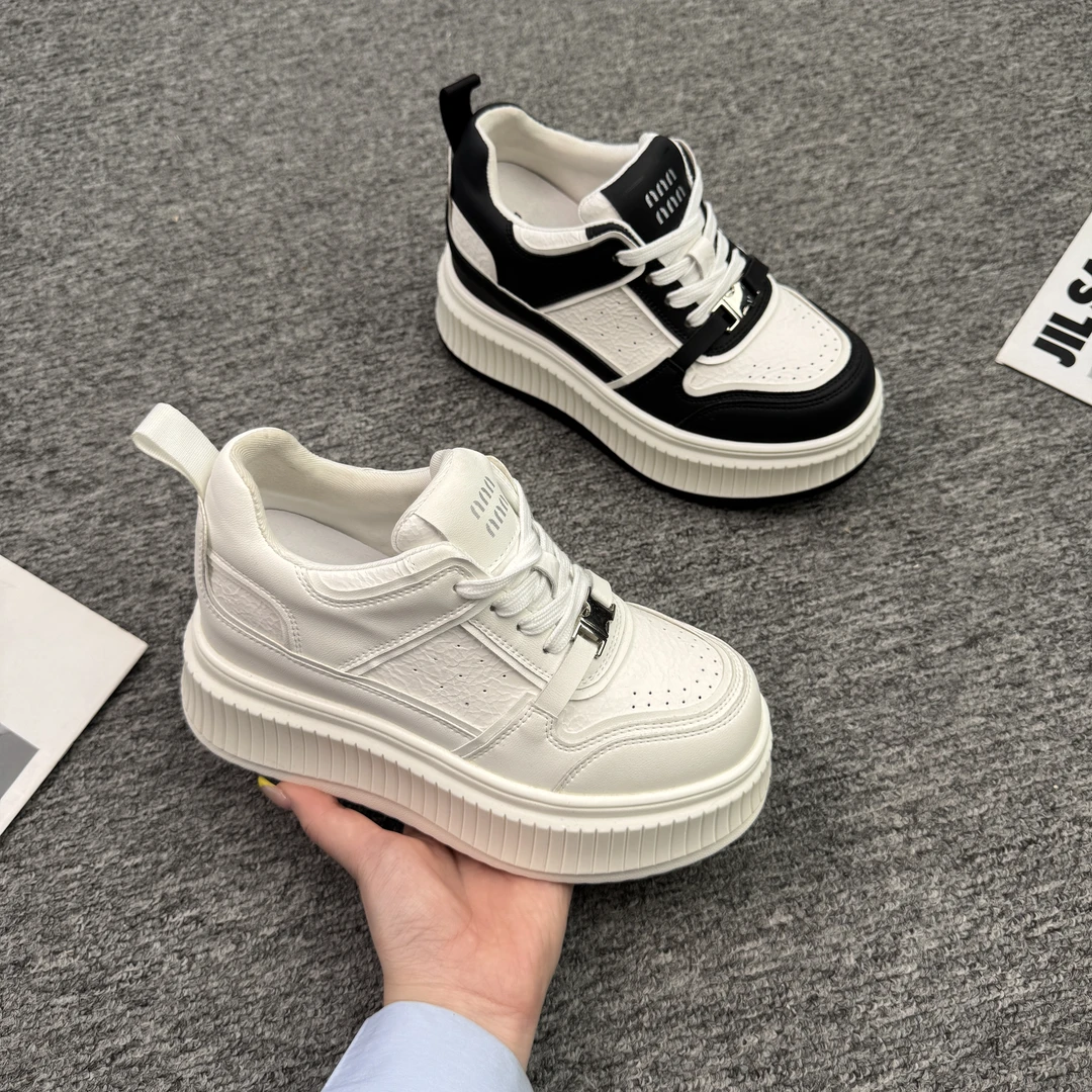 2025增高9cm女鞋休闲厚底休闲板鞋春季小众鞋子板鞋韩版1007