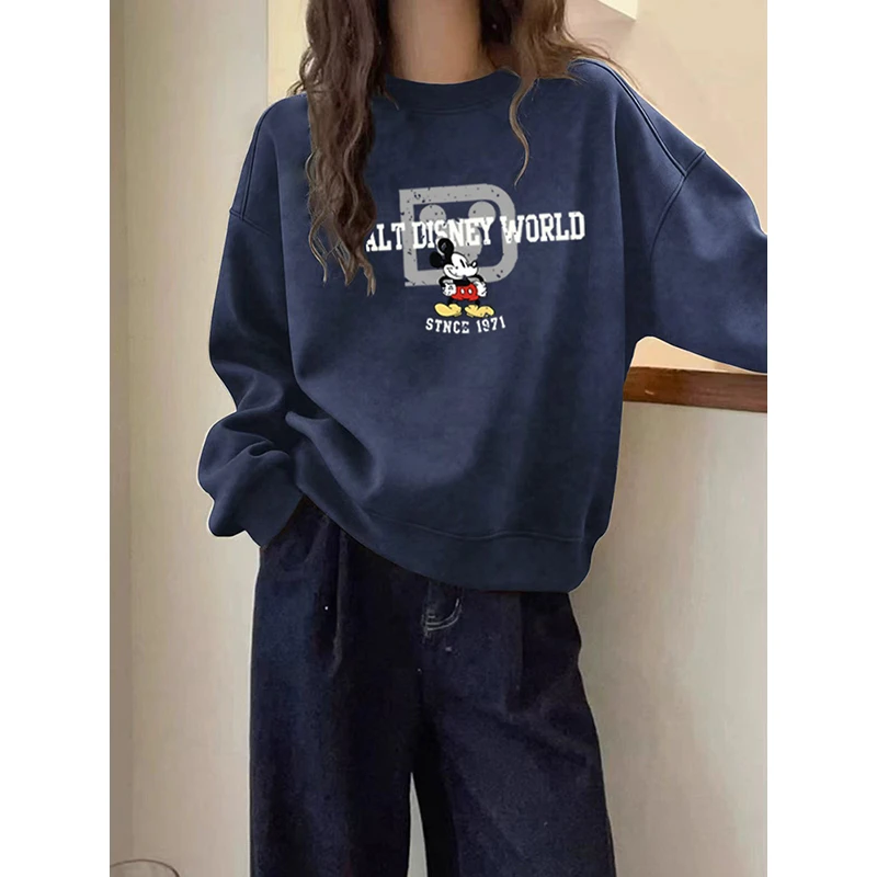 美式复古扎染圆领卫衣女2025秋冬新款加绒加厚宽松保暖时尚上衣潮