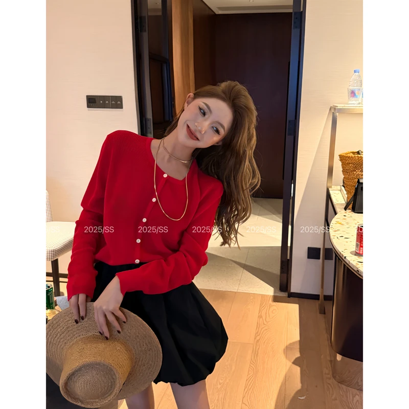 【娇娇私服定制】新款上新休闲排扣坑条针织衫31308#