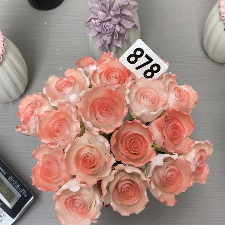 陶瓷陶瓷材料18朵组合