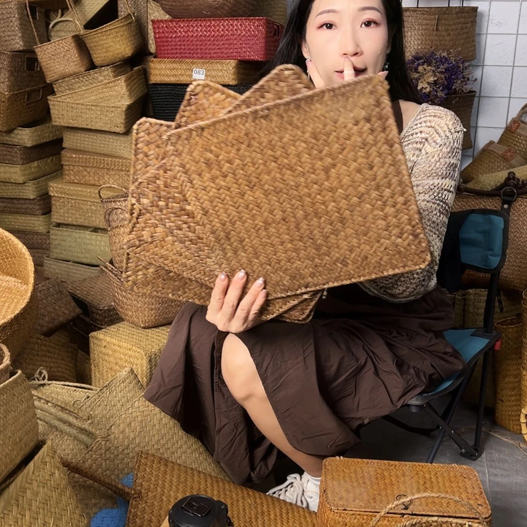编织带草编包/草编收纳盒微瑕疵