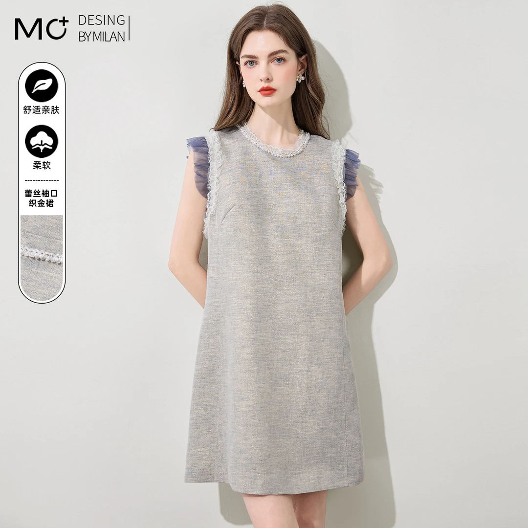 法式设计感连衣裙2025新款夏季高级感宽松显瘦气质短款修身A字裙
