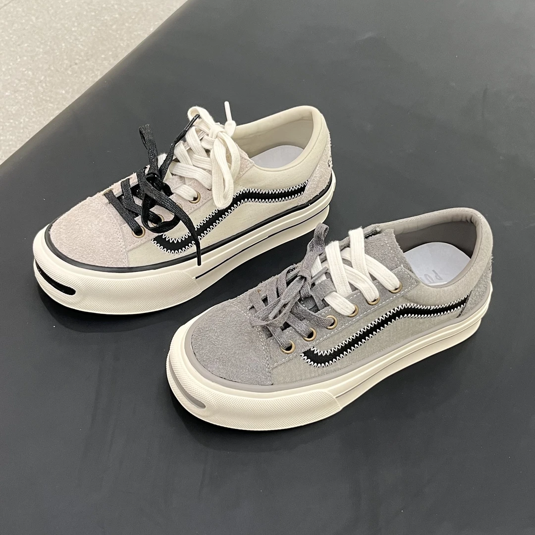 波斐女款双鞋带小板鞋 566-582