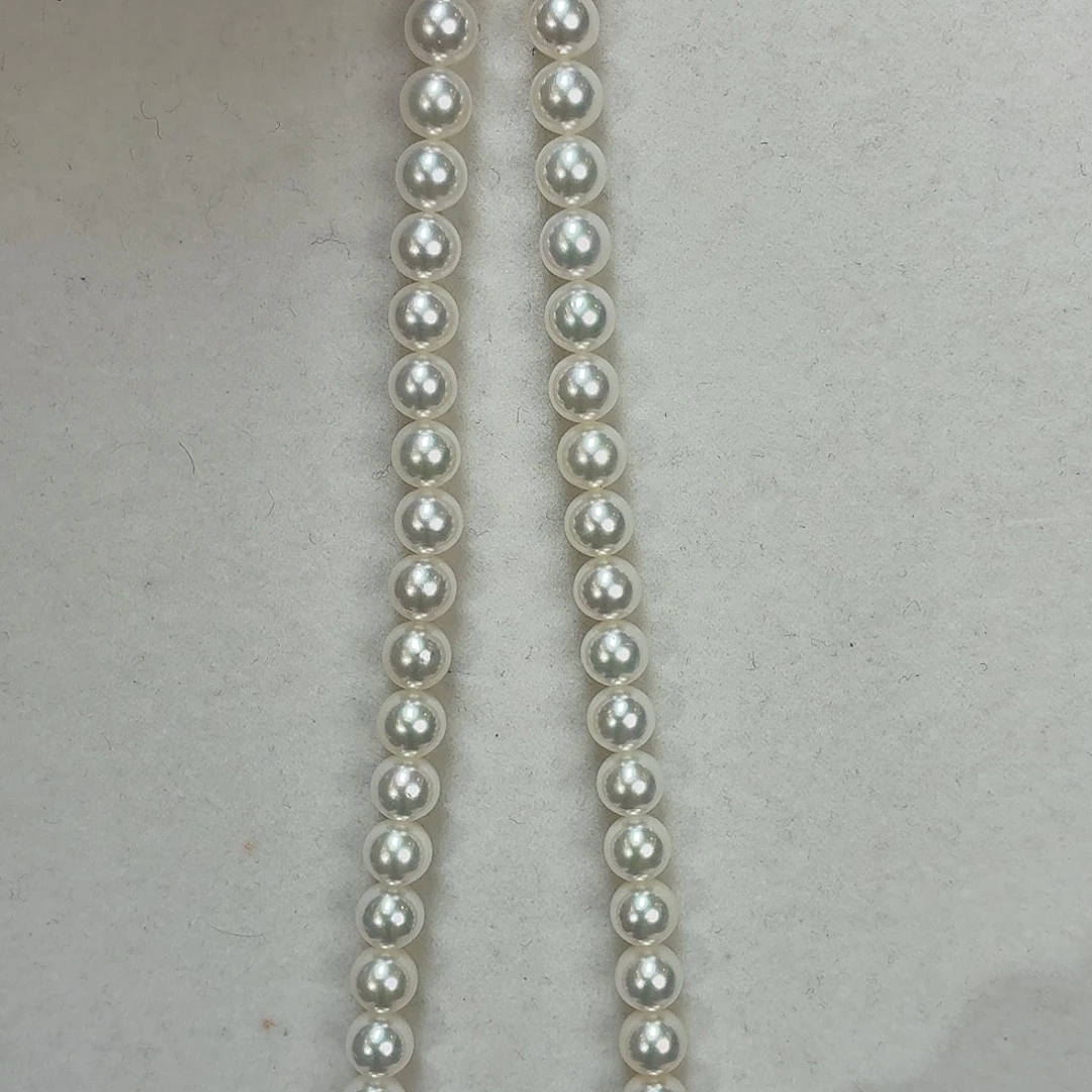 银S925镶嵌海水珍珠颈饰akoya无调7-7.5mm