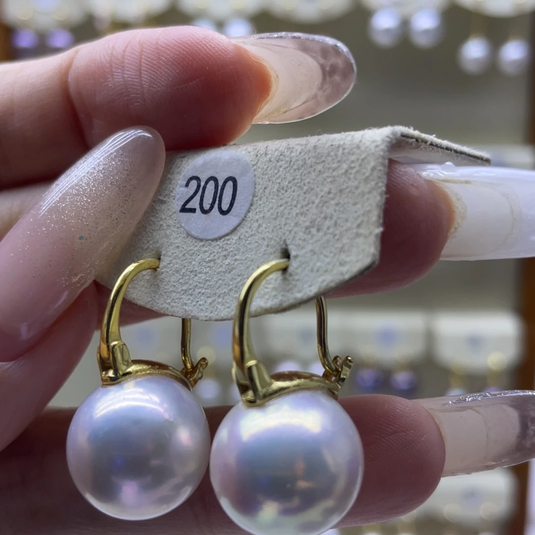 淡水珍珠耳饰银S925镶嵌