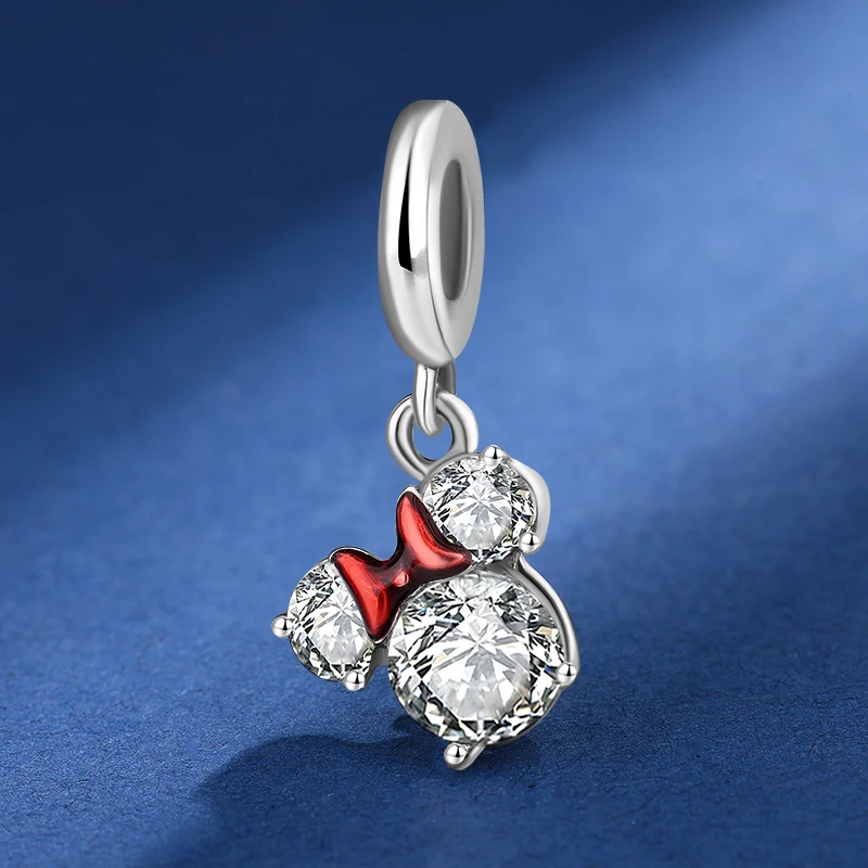 吊坠925银 潘家同款吊坠925银链子迪士尼米妮剪影欧若精灵风可爱