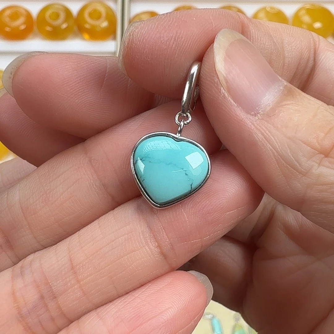 绿松石银S925镶嵌颈饰绿松