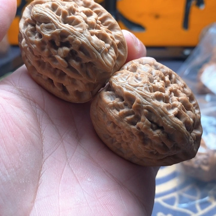 茶***闲桃核吊坠文玩核桃红锦鲤43