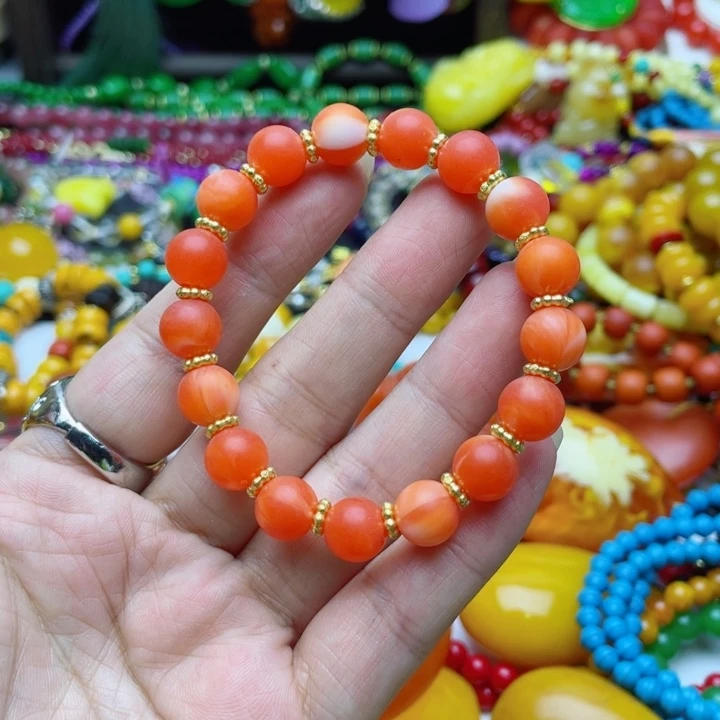 树脂制品8号红色手串