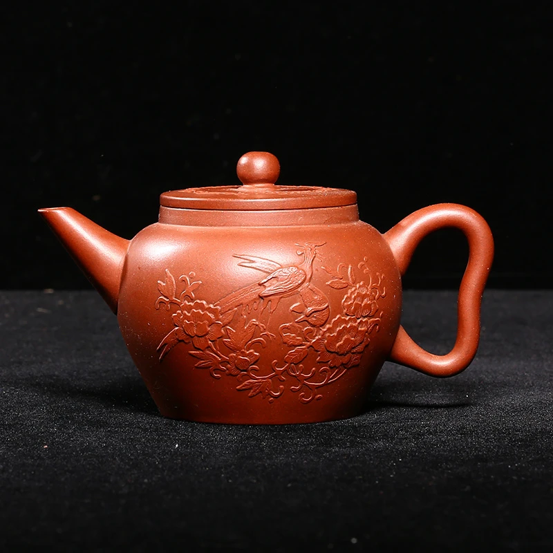 台湾回流紫砂壶荆溪阁制龙血砂独孔200c泥绘汉韵壶