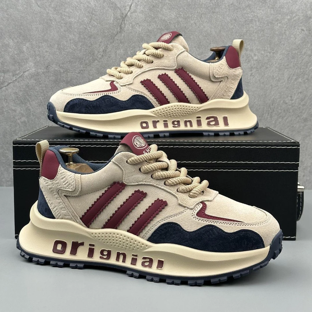 秋冬季软底时尚运动鞋男鞋百搭轻便透气休闲老爹鞋男款厚底阿甘鞋