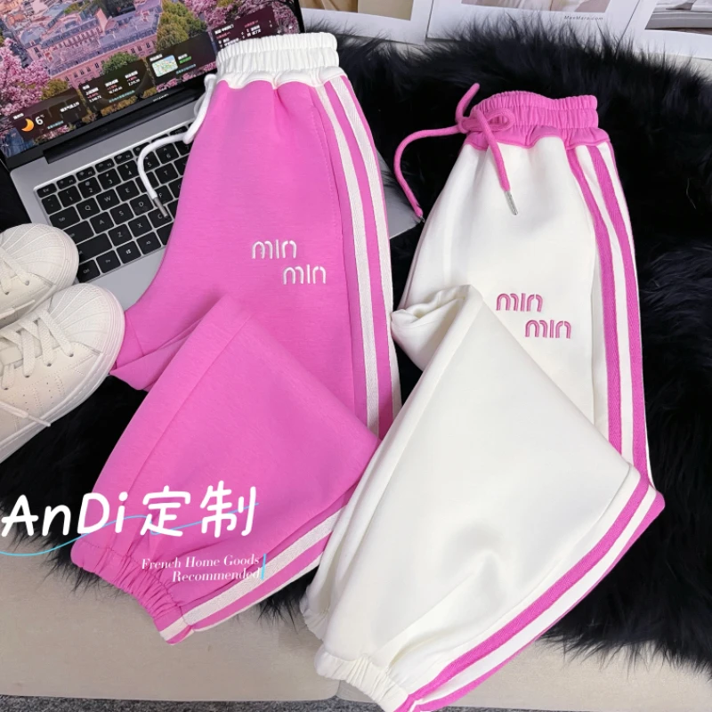 〖ANDI〗订制春季新款女童侧边拉条拼色百搭休闲裤3505