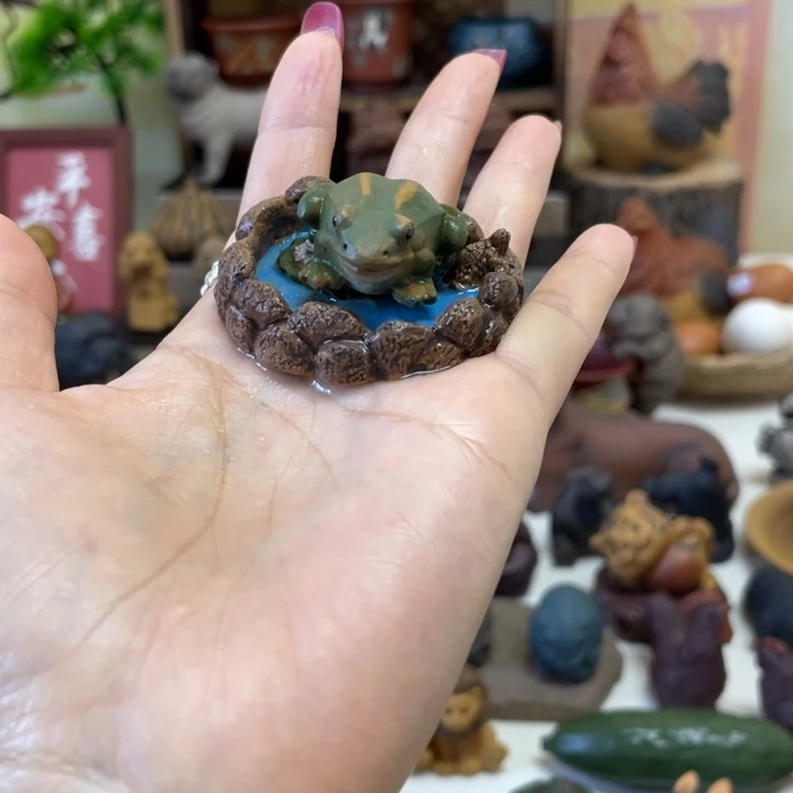 茶宠紫砂紫砂水池青蛙