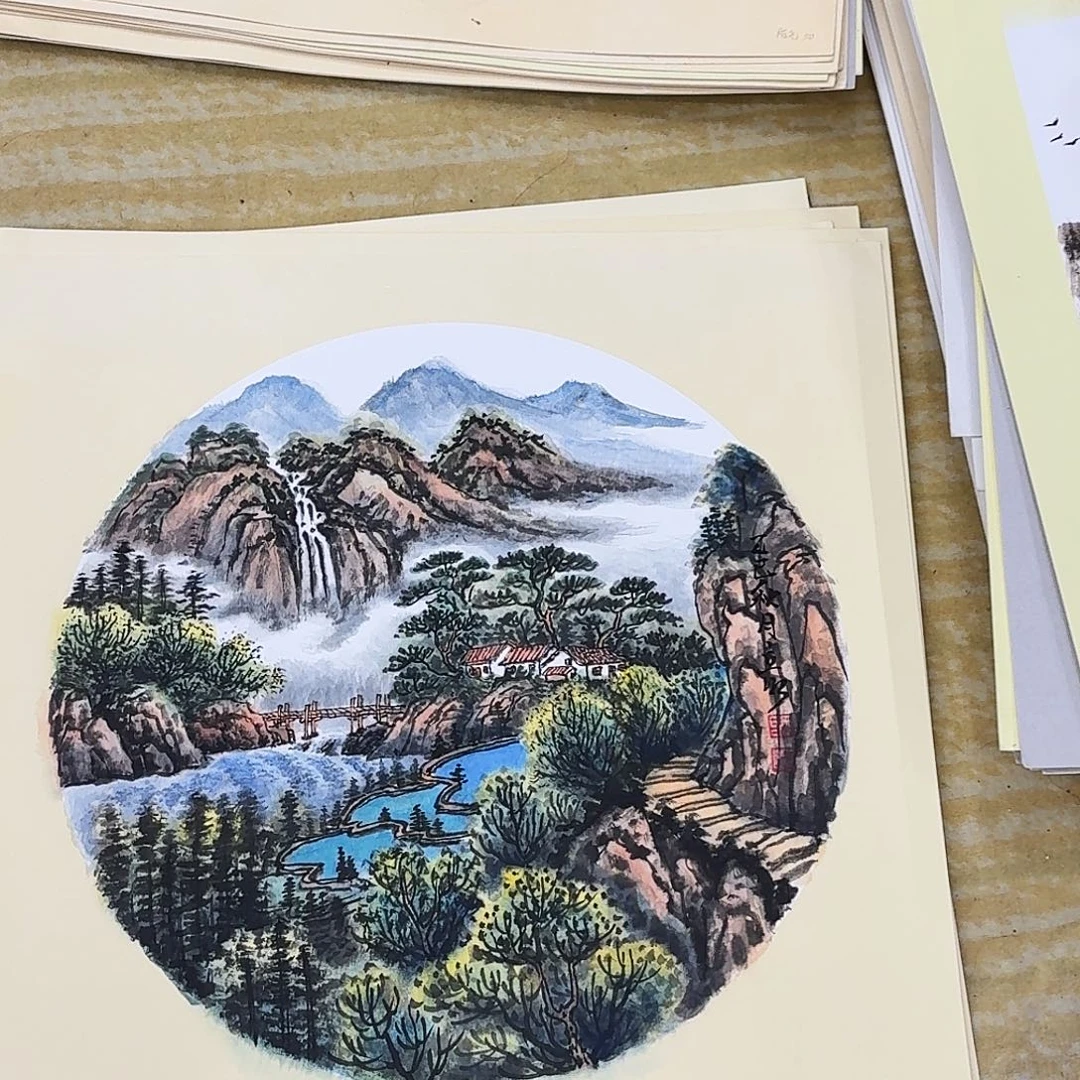 国画50斗方手绘王老师