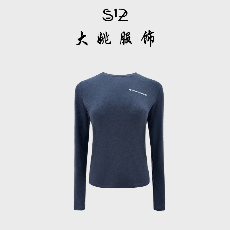 「DAYAO」25s秋季新款简约圆领修身百搭长袖打底T恤 WYA25919