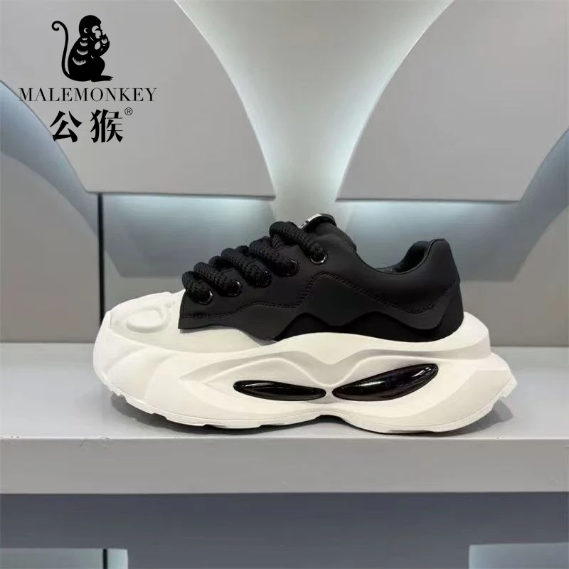 公猴厚底增高男鞋夏季潮流百搭休闲老爹鞋子防滑耐磨运动鞋-CF005
