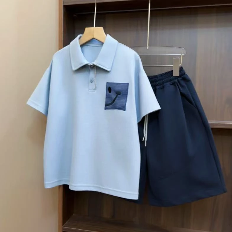 【套装】儿童短袖T恤时尚中大童男童韩版扎染短T恤男女童套装YG6724