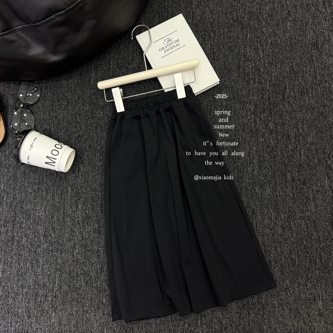 现货-儿童夏季冰皮防蚊休闲直筒裤D-6063欧若风穿搭薄款休闲裤