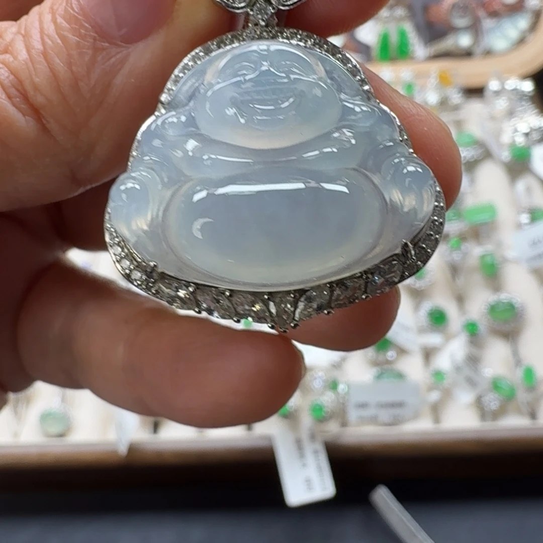 翡翠银S925镶嵌戒指天然缅甸翡翠a货