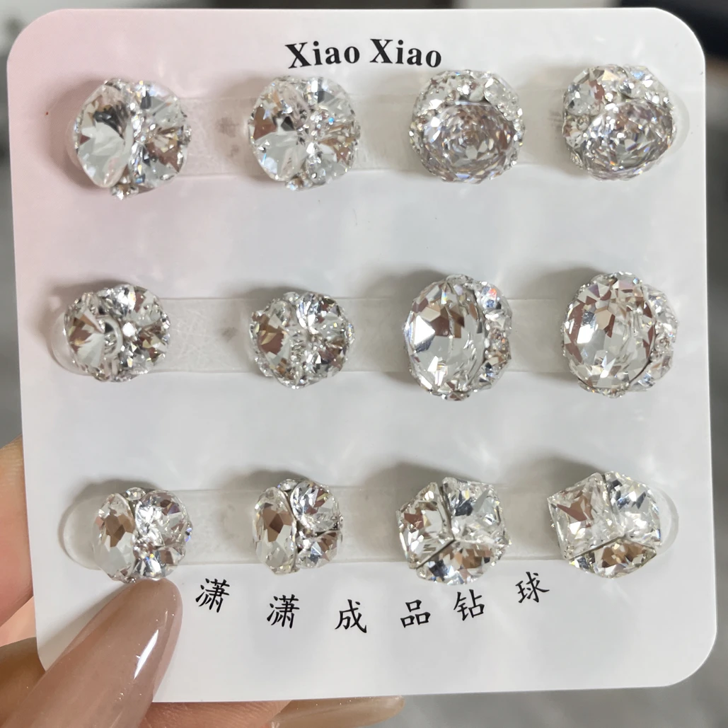 东洲纯白钻球巨闪巨亮纯手工无金属底拖