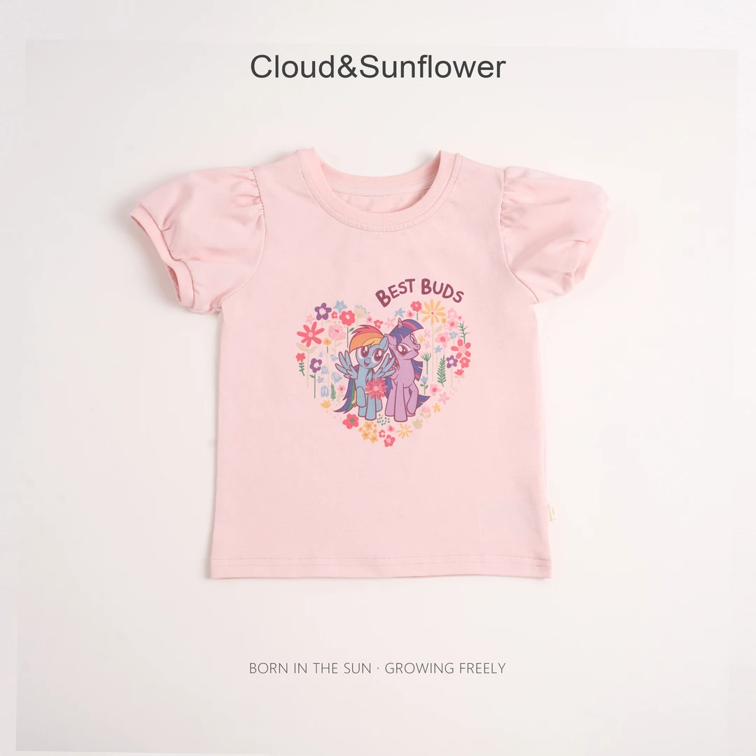 【云朵小葵】女童夏季可爱小马泡泡袖绵绵休闲T恤1113844