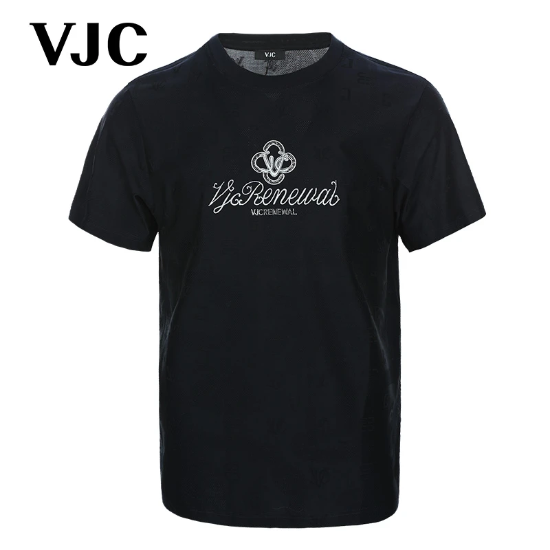 VJC/威杰思【专柜同款】2025春夏新款男装刺绣短袖T恤潮流D25BA1712