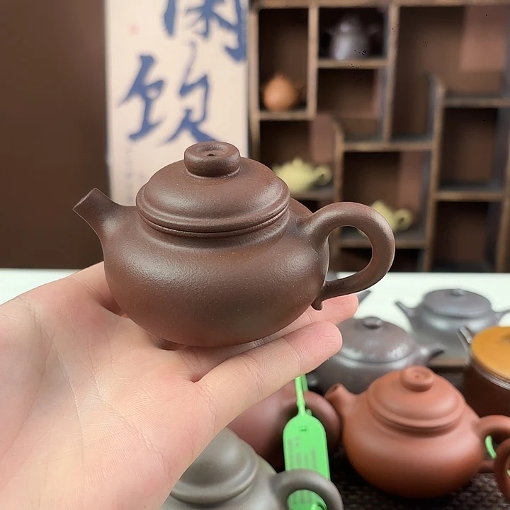 紫砂茶壶宜兴紫砂紫茄泥容天