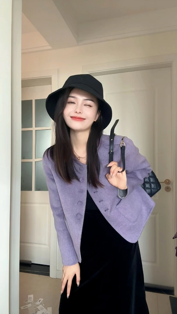 【小布丁推荐】双面山羊绒+超细绵羊毛气质百搭小香风82510外套