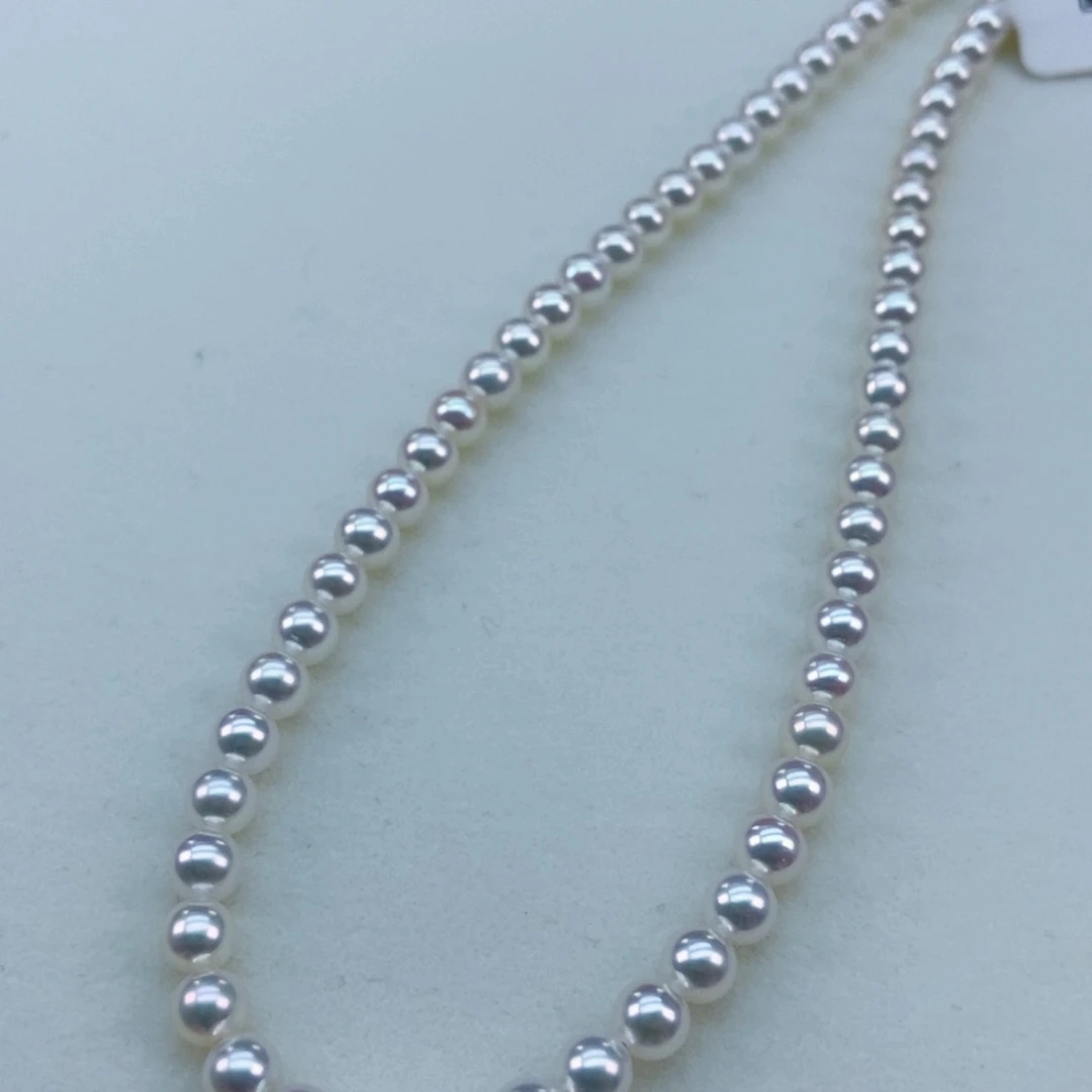 银S925镶嵌5正圆极强光小灯泡毕业淡水珍珠