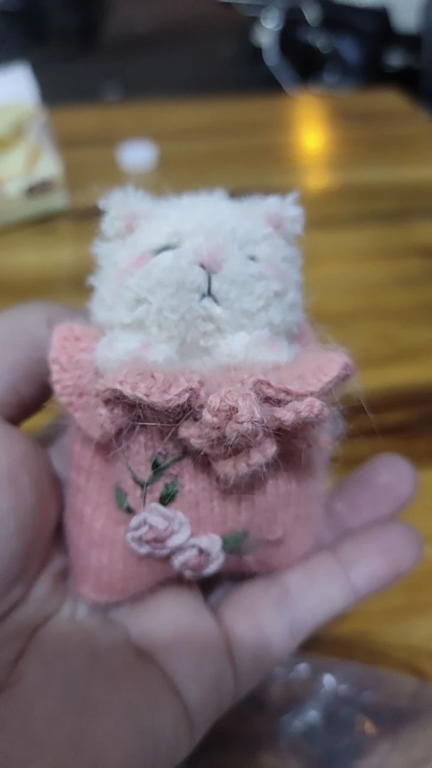 瞌睡猫儿钩织成品可爱刺绣款