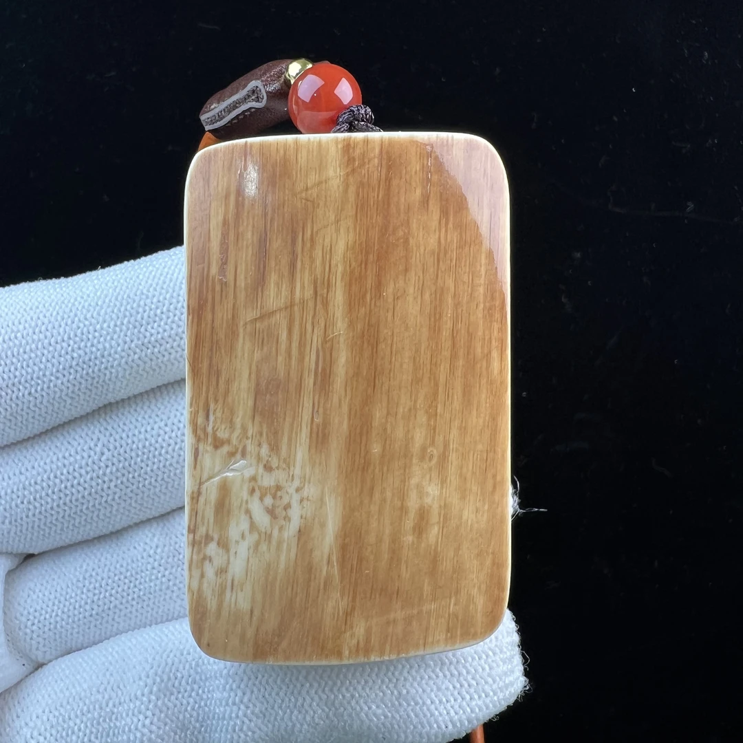 P4077天然猛犸牙金皮 肥皂无事牌35*56*21mm支持鉴定 假一罚四