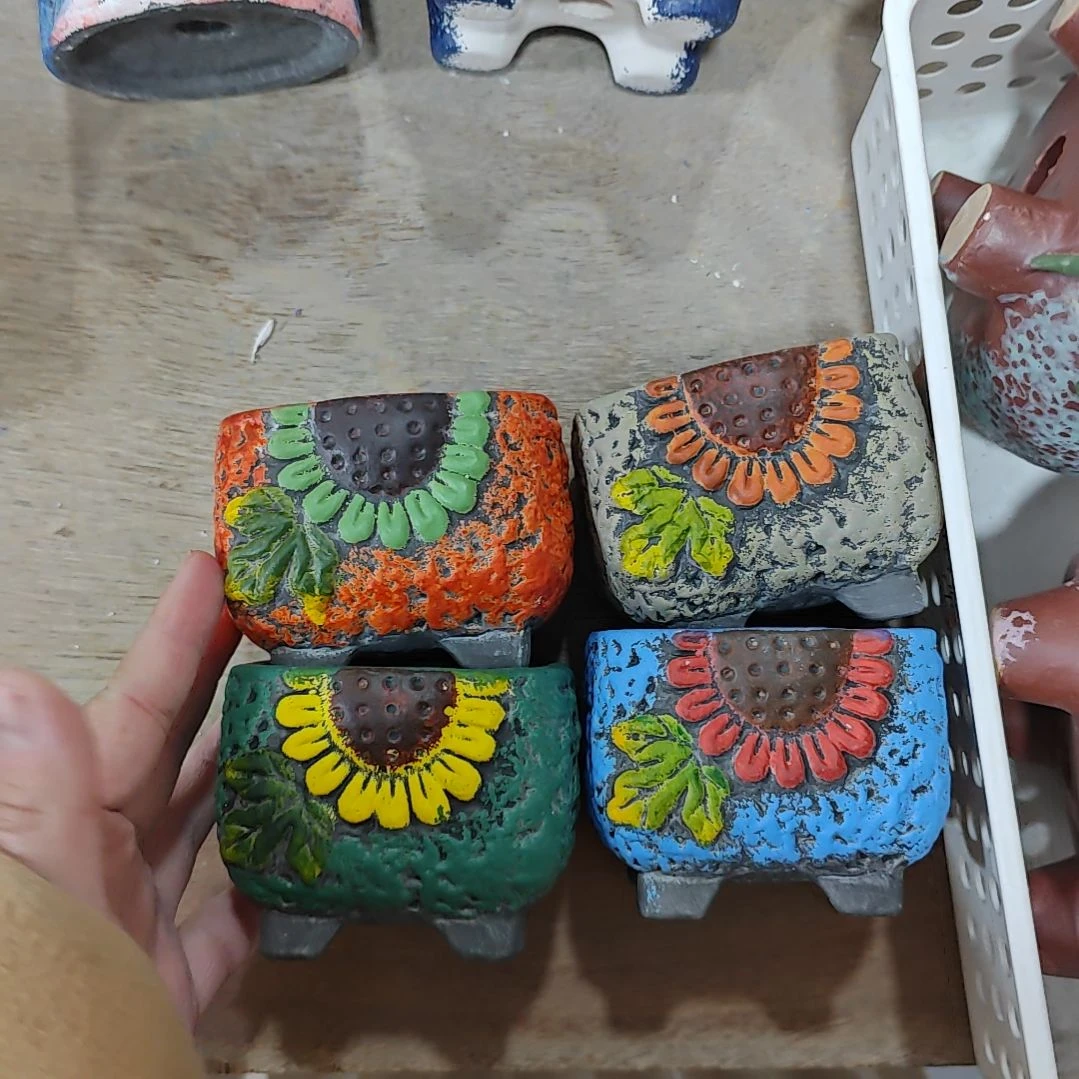 红陶吸水透气的白陶花盆凑满12发货